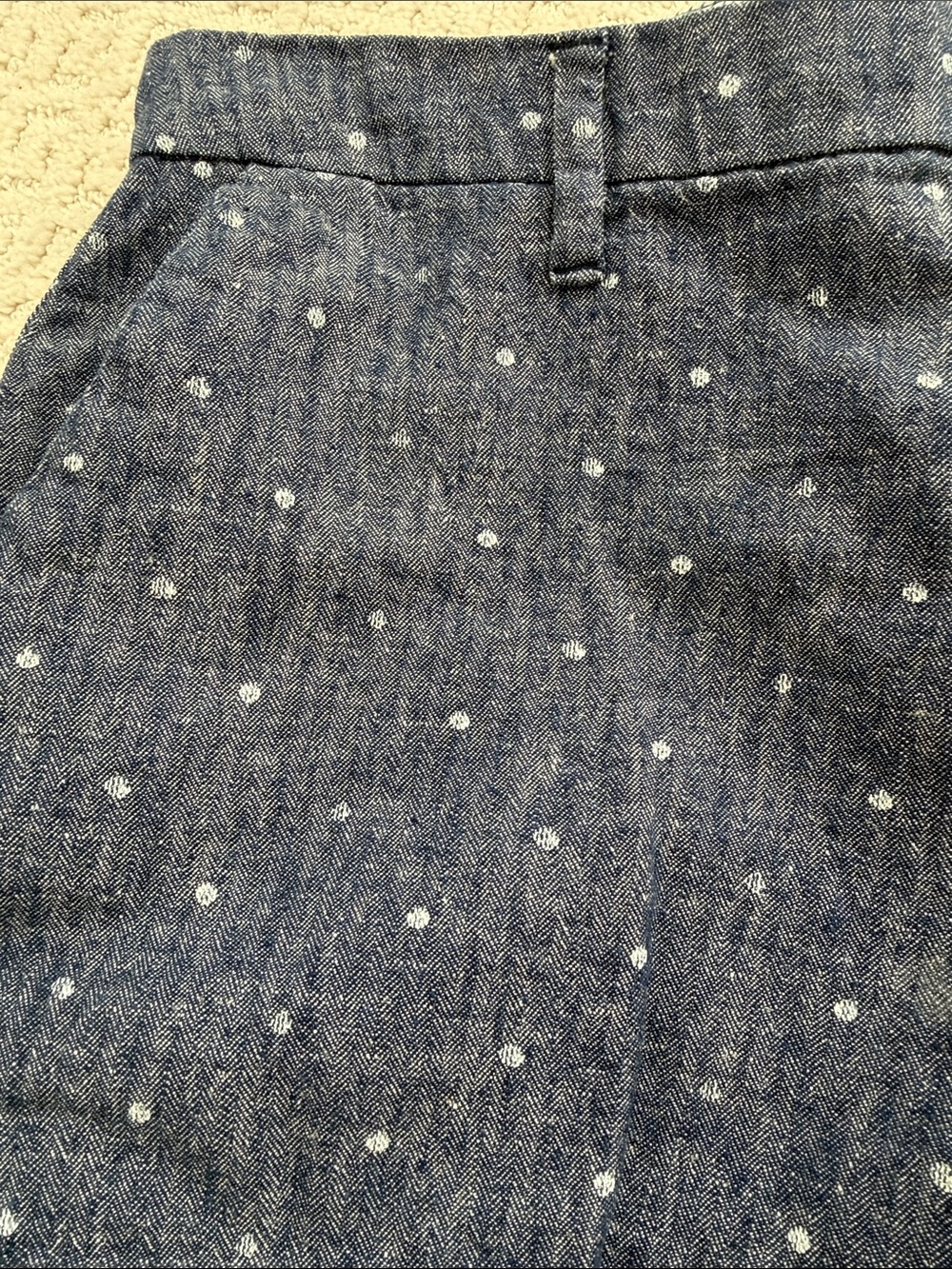 Old Navy Navy Blue Dot Linen-Blend Shorts - Picture 6 of 9